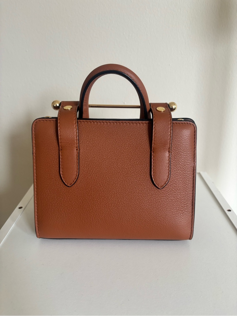 Strathberry Nano Tote in Chestnut w/ Crossbody Strap, Dust Bag, Auth Card & Box - Picture 2 of 9